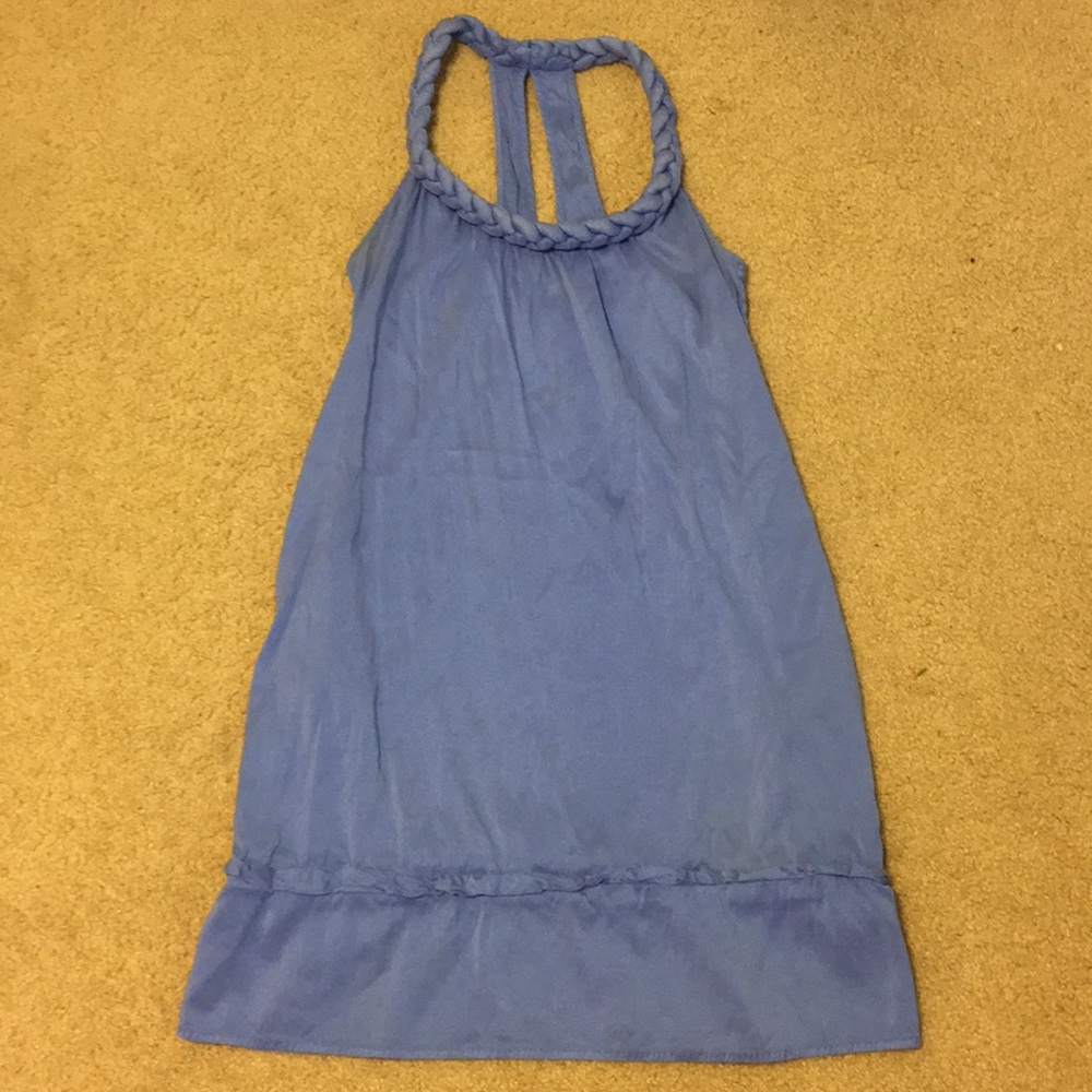 Cool neckline Calypso dress.